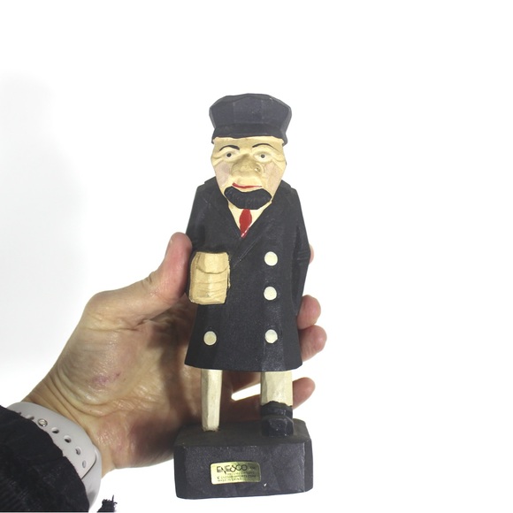 Vintage Hand Carved Wood Sailor Captain Fisherman, Canadian Folk Art - Picture 7 of 8